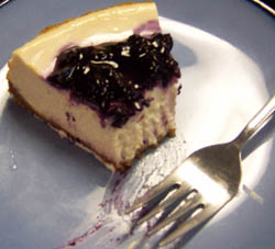 Cafe Indigo blueberry cheesecake