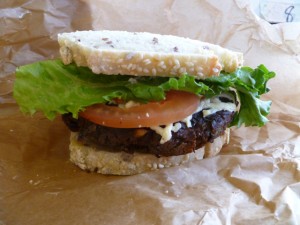 Mushroom swiss burger from Evolution