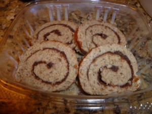 Raw cinnamon rolls from Peace Pies